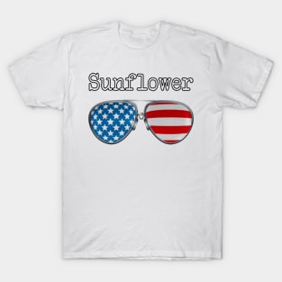 AMERICA PILOT GLASSES SUNFLOWER T-Shirt